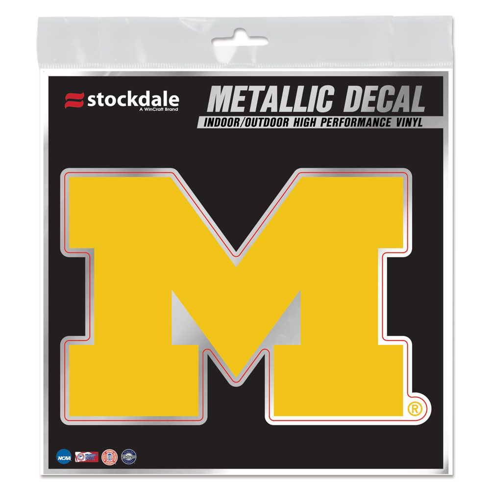 Michigan Wolverines - 6" x 6" Metallic Decal