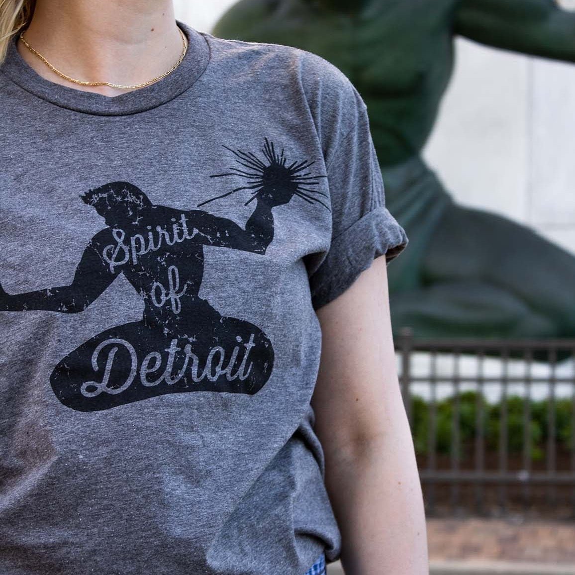 Mens Triblend Spirit of Detroit 2 T-shirt (Grey) - Detroit Shirt CompanyDetroit Shirt CompanyT-Shirts (Apparel)