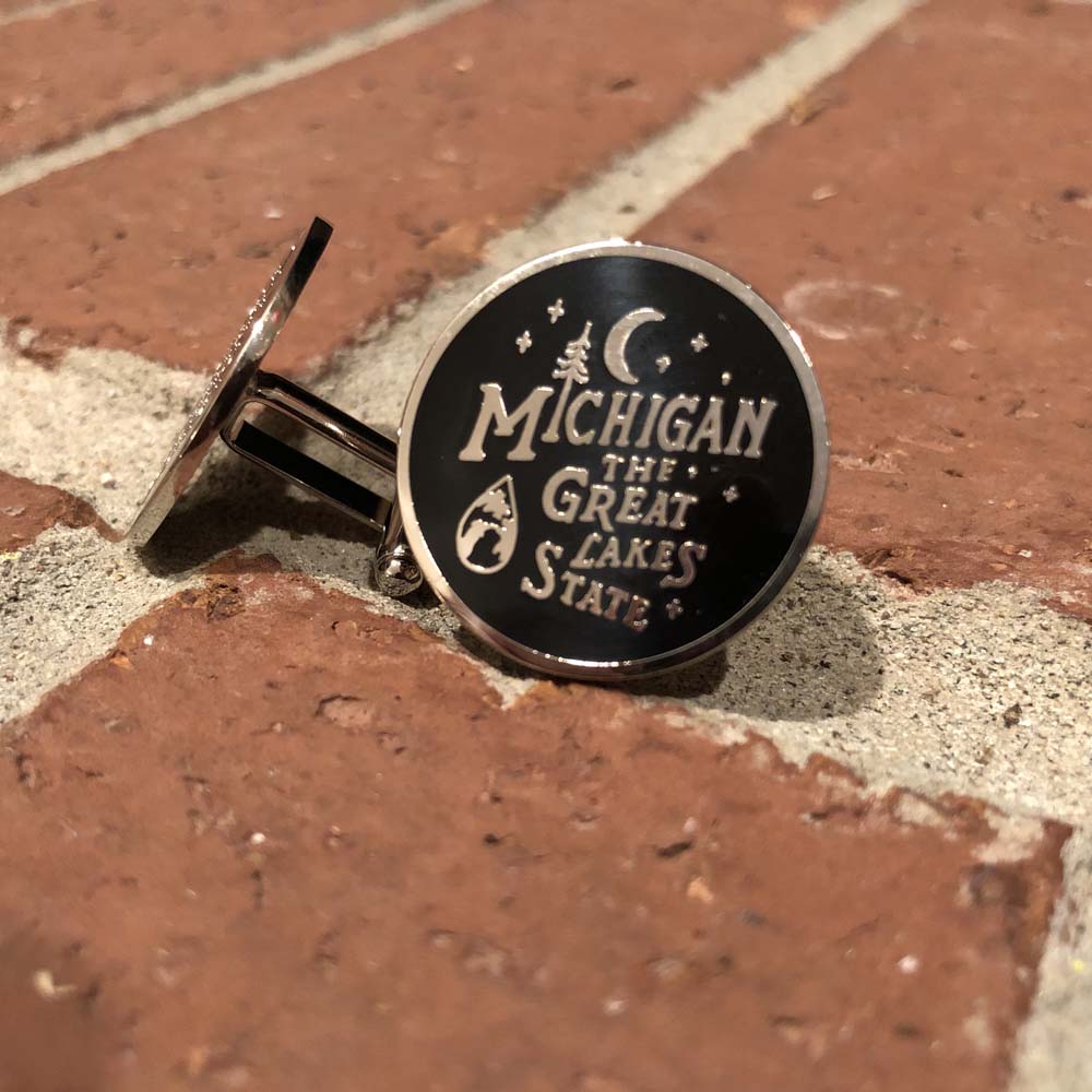 Cufflinks - Michigan Vintage Font - Detroit Shirt CompanyDetroit Shirt CompanyOther Accessories