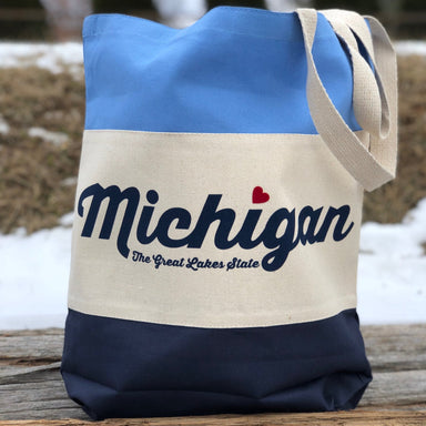 Tote Bag - Michigan TGLS Stripe – Blue/Navy - Detroit Shirt CompanyDetroit Shirt CompanyOther Accessories