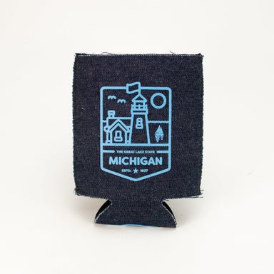 Coozie - Michigan Lighthouse (Denim) - Detroit Shirt CompanyDetroit Shirt CompanyDrinkware (Accessories)