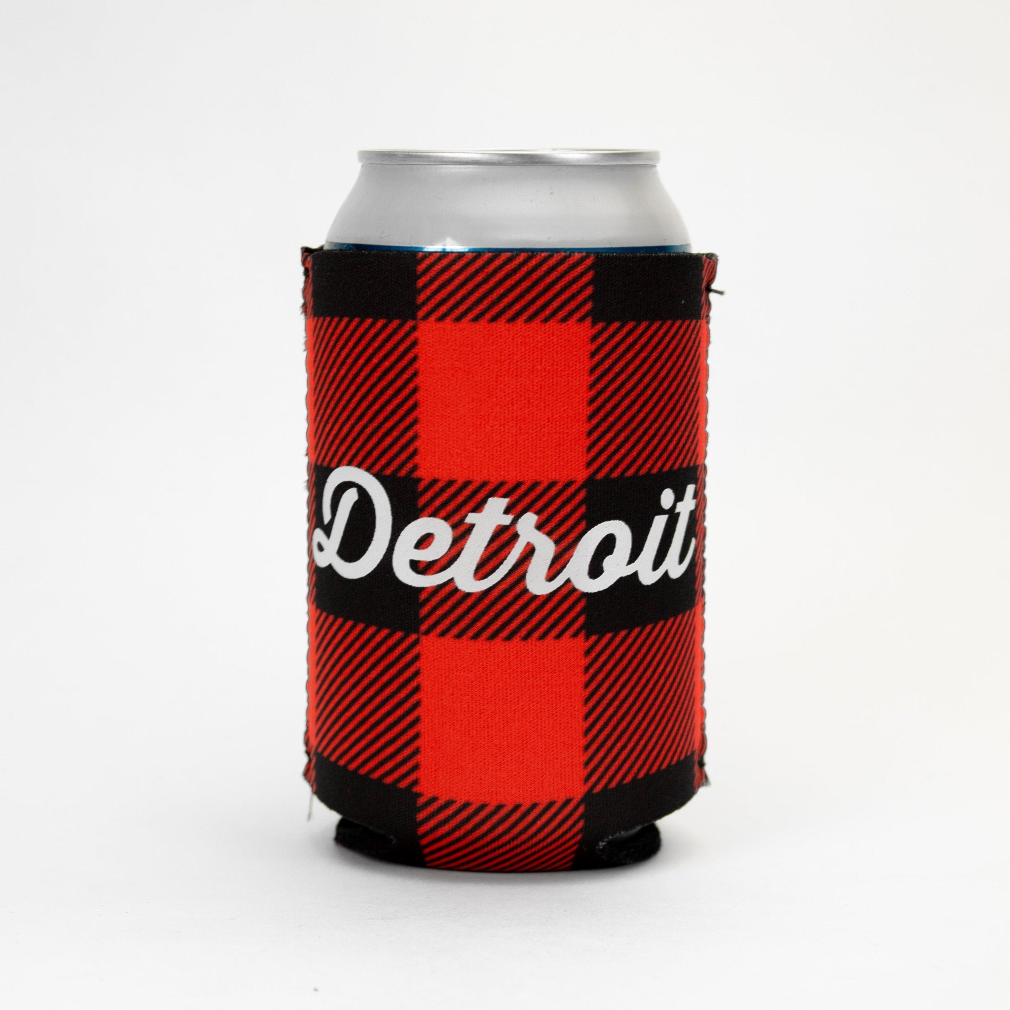 Coozie - Detroit Script Plaid - Detroit Shirt CompanyDetroit Shirt CompanyDrinkware (Accessories)