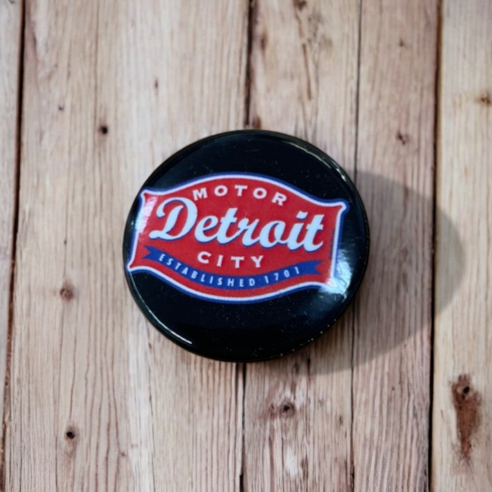 Button - Detroit Buckle - Black