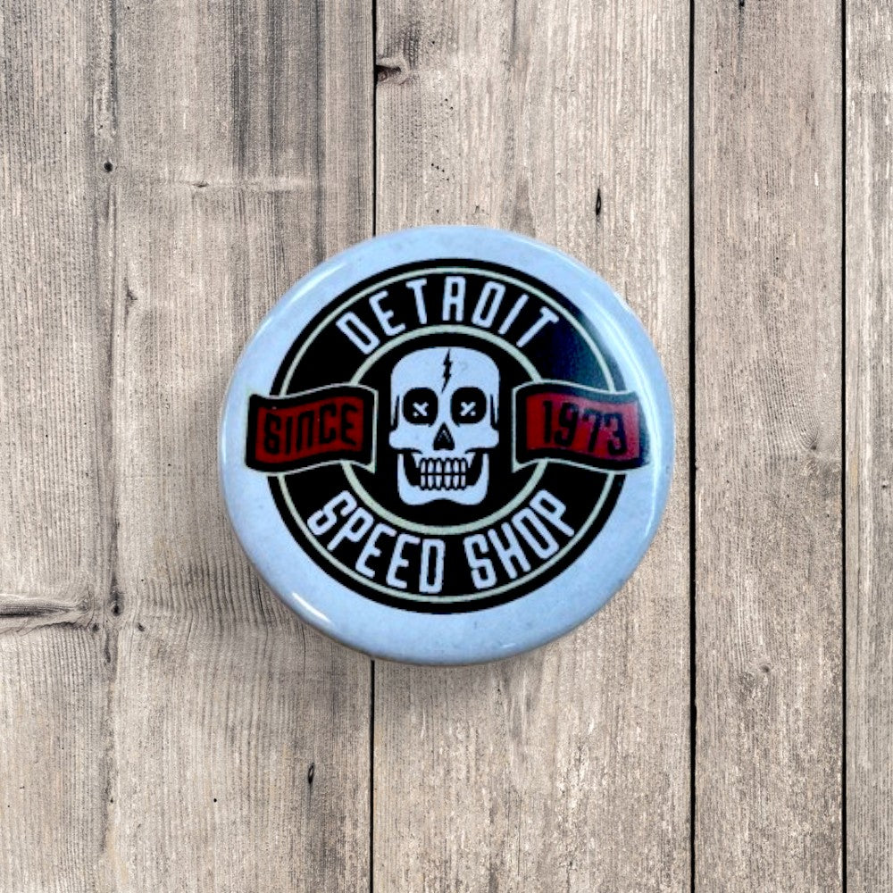 Button - Detroit Speed Shop Skull