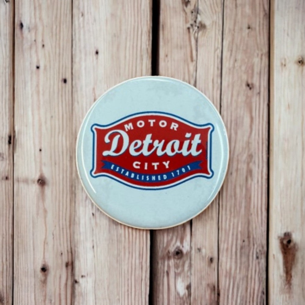 Button - Detroit Buckle - White