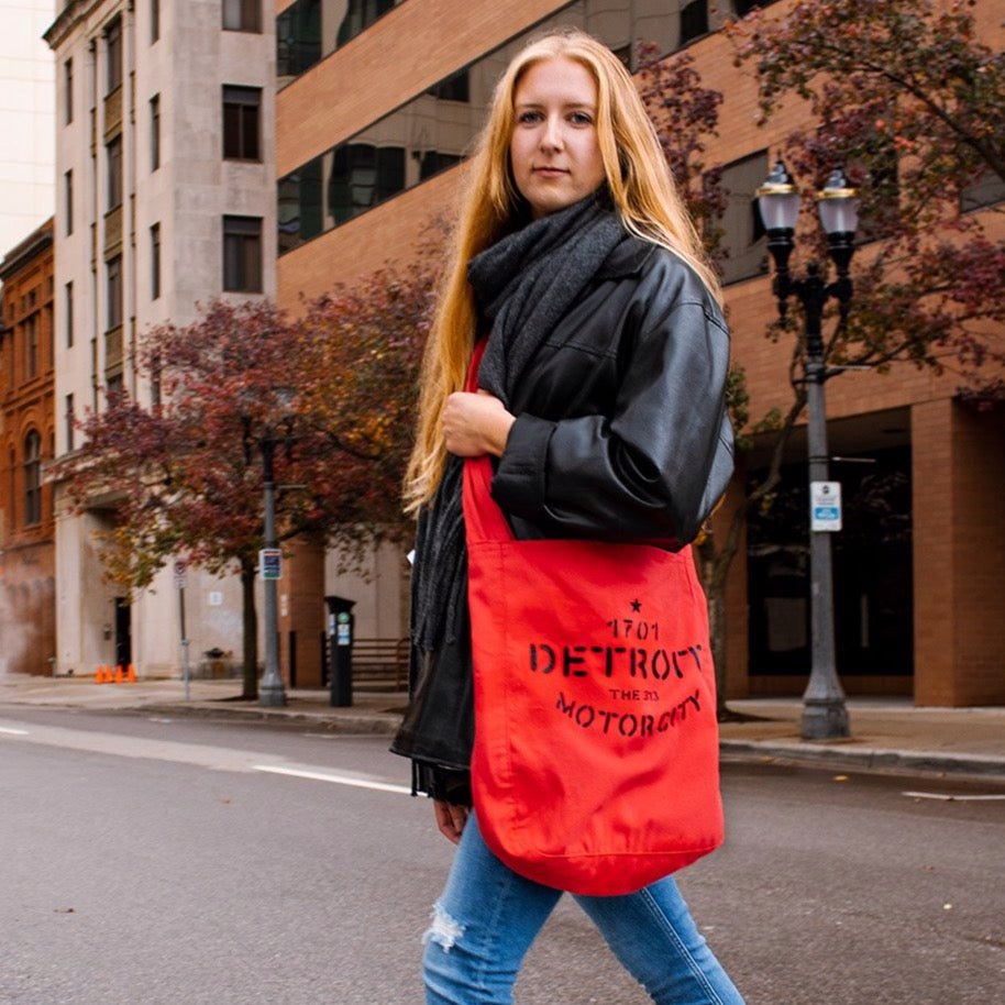 Detroit Stencil Crossbody Bag – Red - Detroit Shirt CompanyDetroit Shirt CompanyOther Accessories