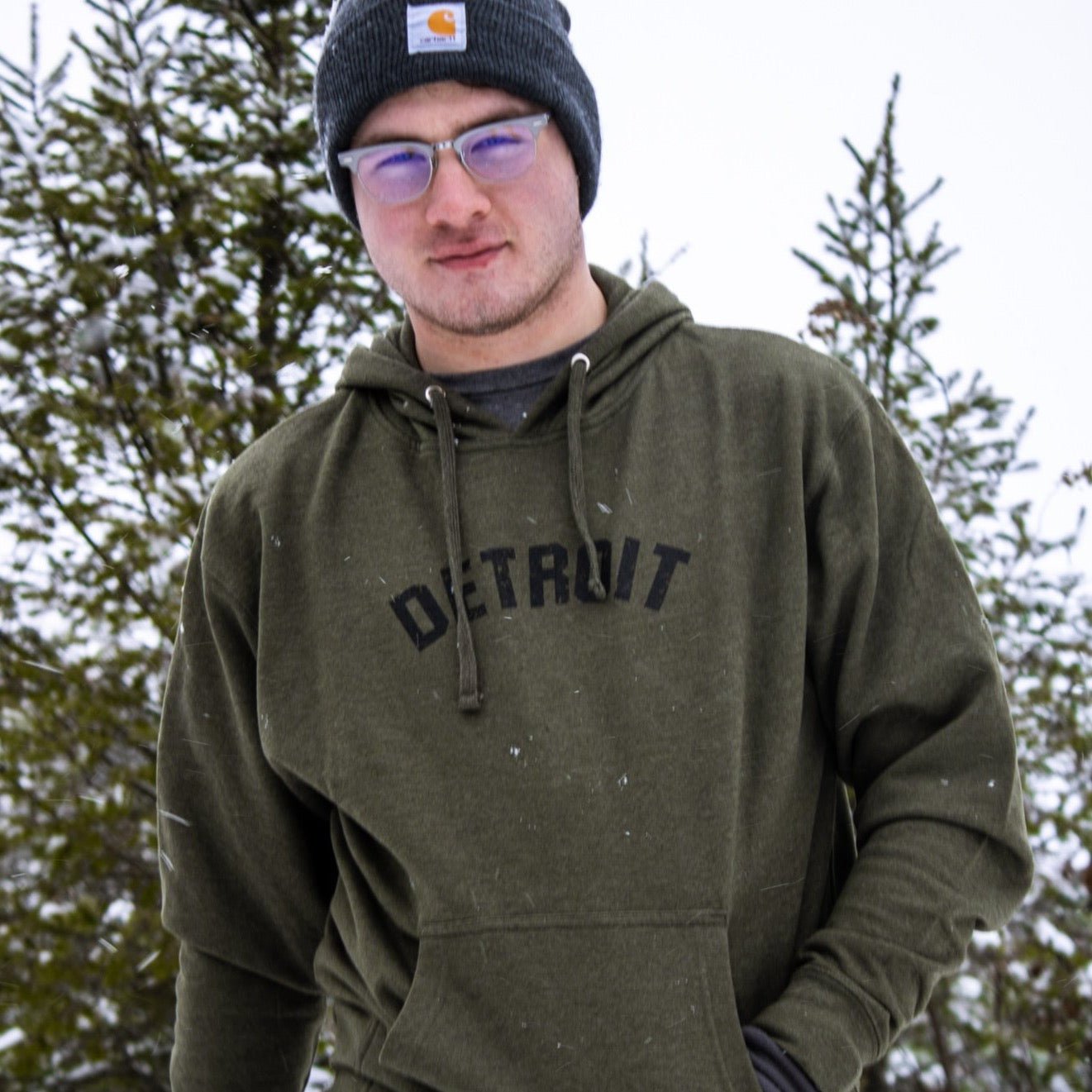 Detroit Bend Hoodie Sweatshirt Army Green - Detroit Shirt CompanyDetroit Shirt CompanyHoodies (Apparel)