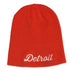 Hat - Detroit Thirsty Script Knit Beanie - Orange / White - Detroit Shirt CompanyDetroit Shirt CompanyHats (Apparel)