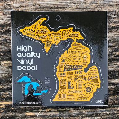 Sticker - Michigan Places Shape + Bonus! - Detroit Shirt CompanyDetroit Shirt CompanyStickers (Accessories)