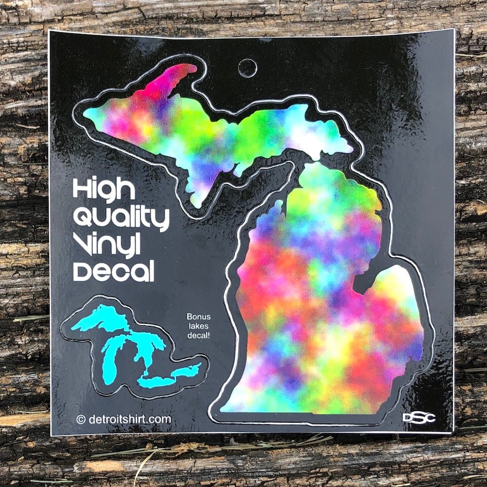 Sticker - Michigan Tie Dye Shape + Bonus! - Detroit Shirt CompanyDetroit Shirt CompanyStickers (Accessories)