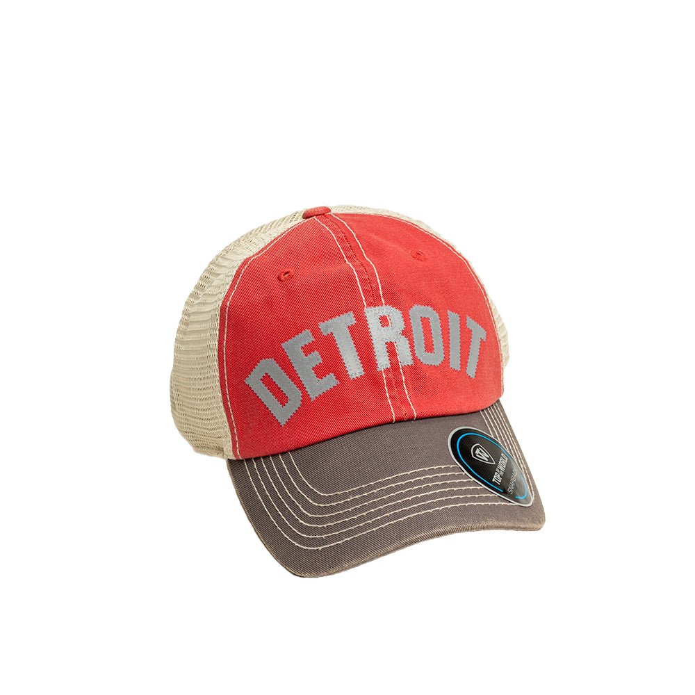 Hat - Detroit Bend Twill (Red / Bone / Charcoal) - Detroit Shirt CompanyDetroit Shirt CompanyHats (Apparel)