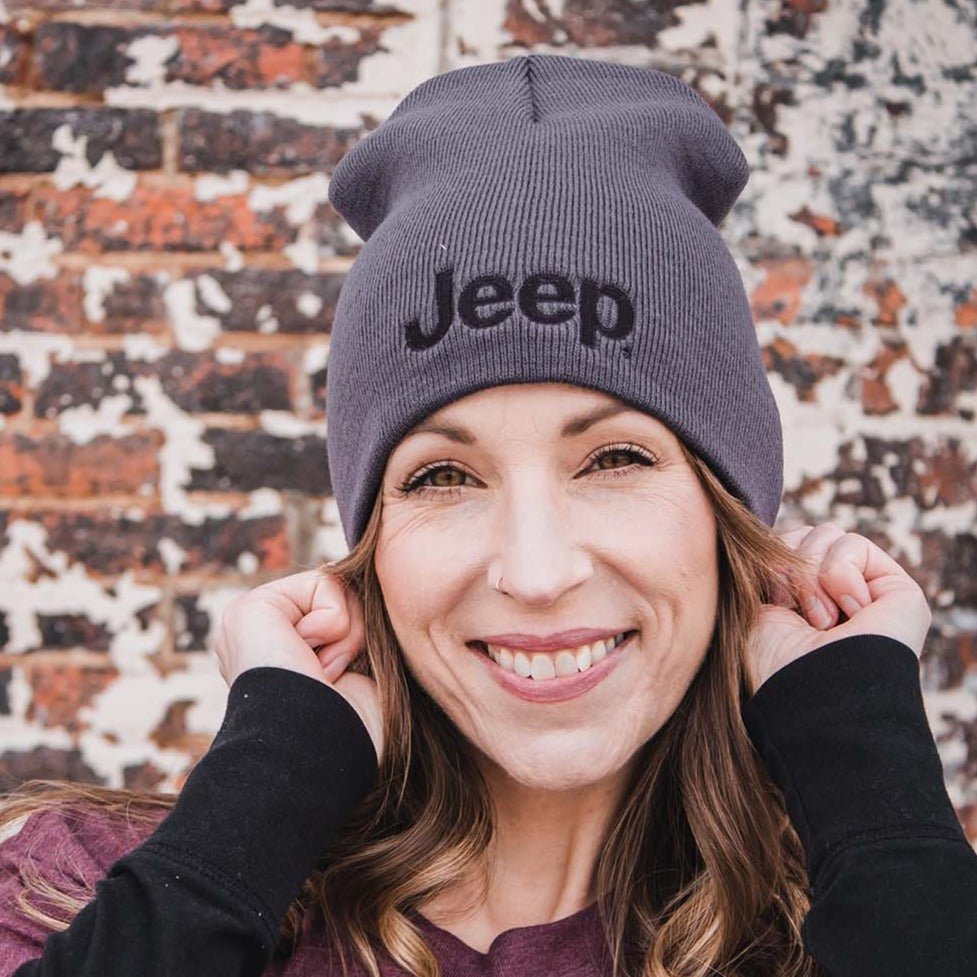 Hat - Jeep Knit Beanie - Charcoal - Detroit Shirt CompanyFCA - JeepHats (Apparel)