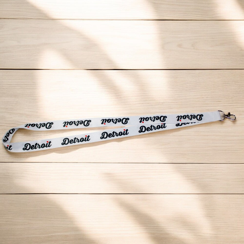 Lanyard - Detroit Thirsty Heart - White