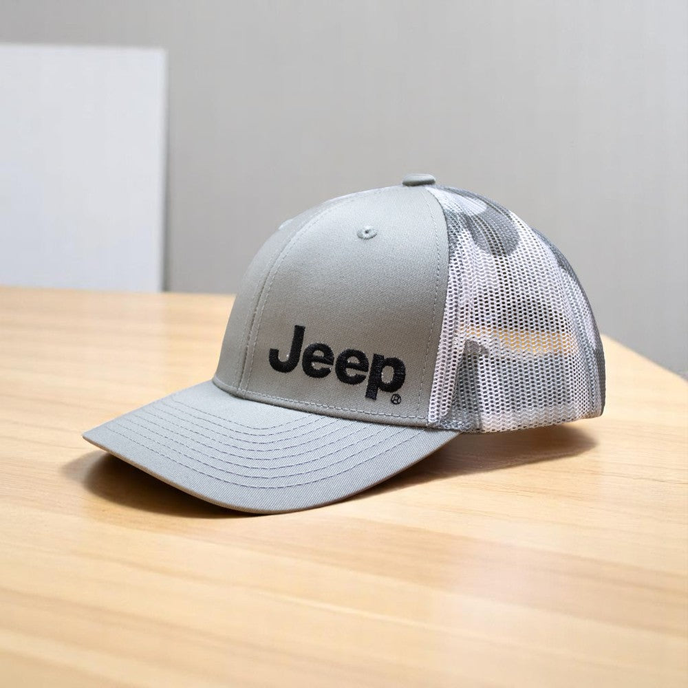 Hat - Jeep Heather Grey and Camo Trucker