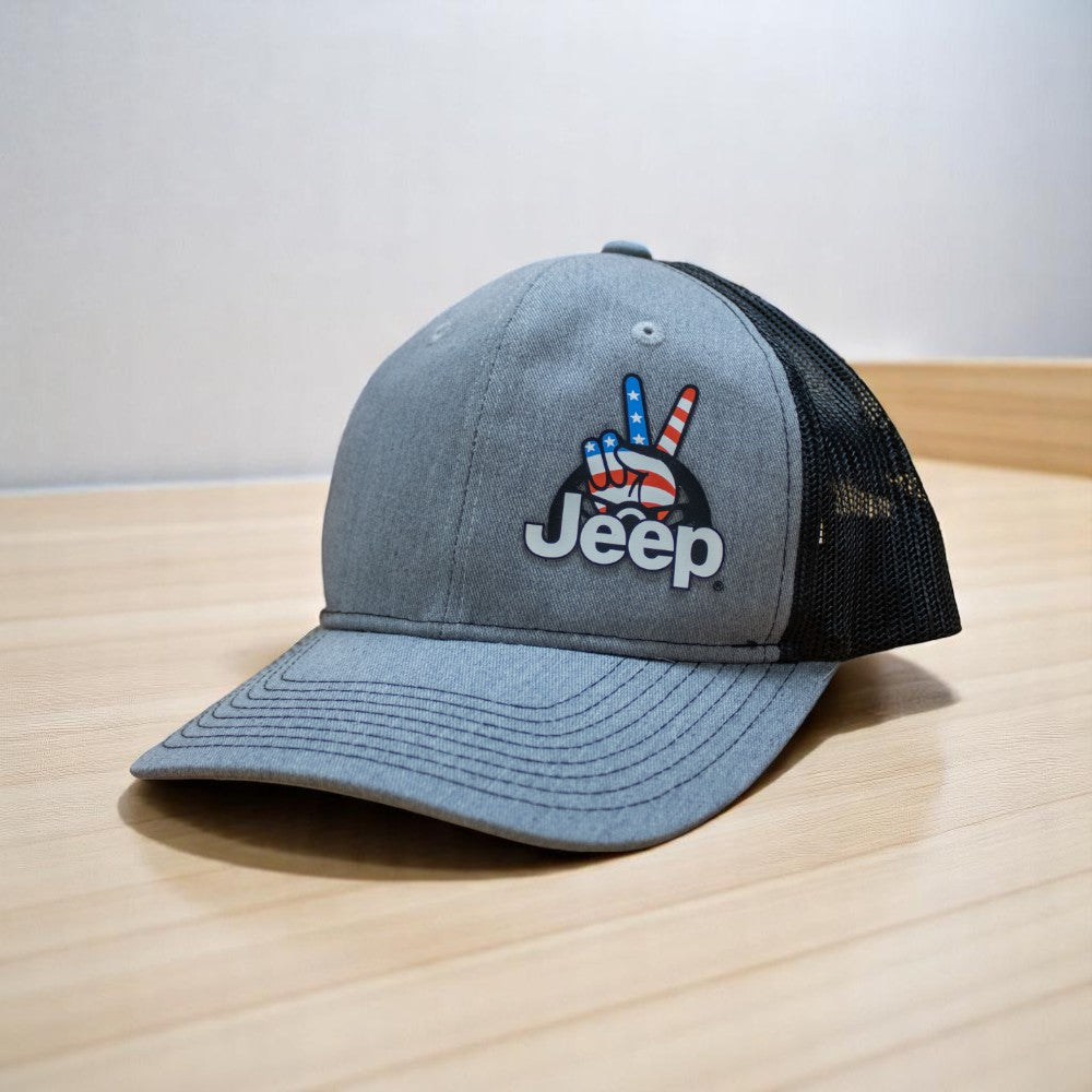 Hat - Jeep Wave USA Patch - Heather Grey/Black