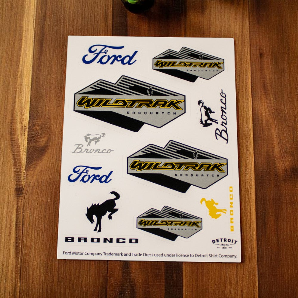 Sticker Sheet - Ford Bronco Wildtrak
