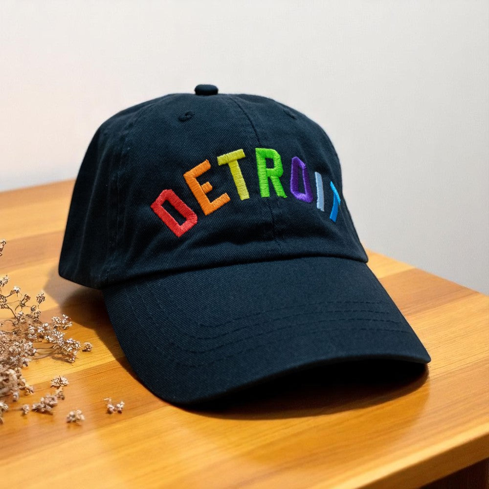 Hat - Detroit Bend Rainbow Unstructured-Black