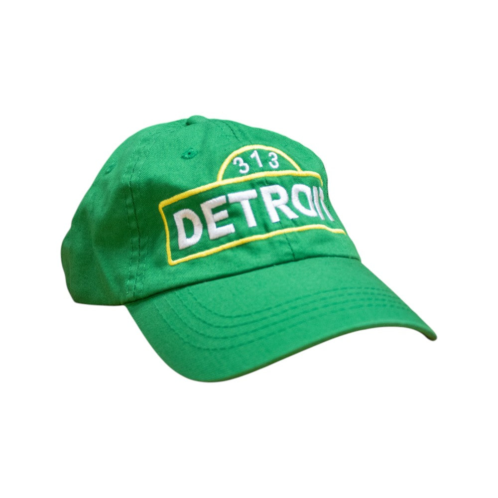 Hat - Detroit Street Sign Unstructured-Green