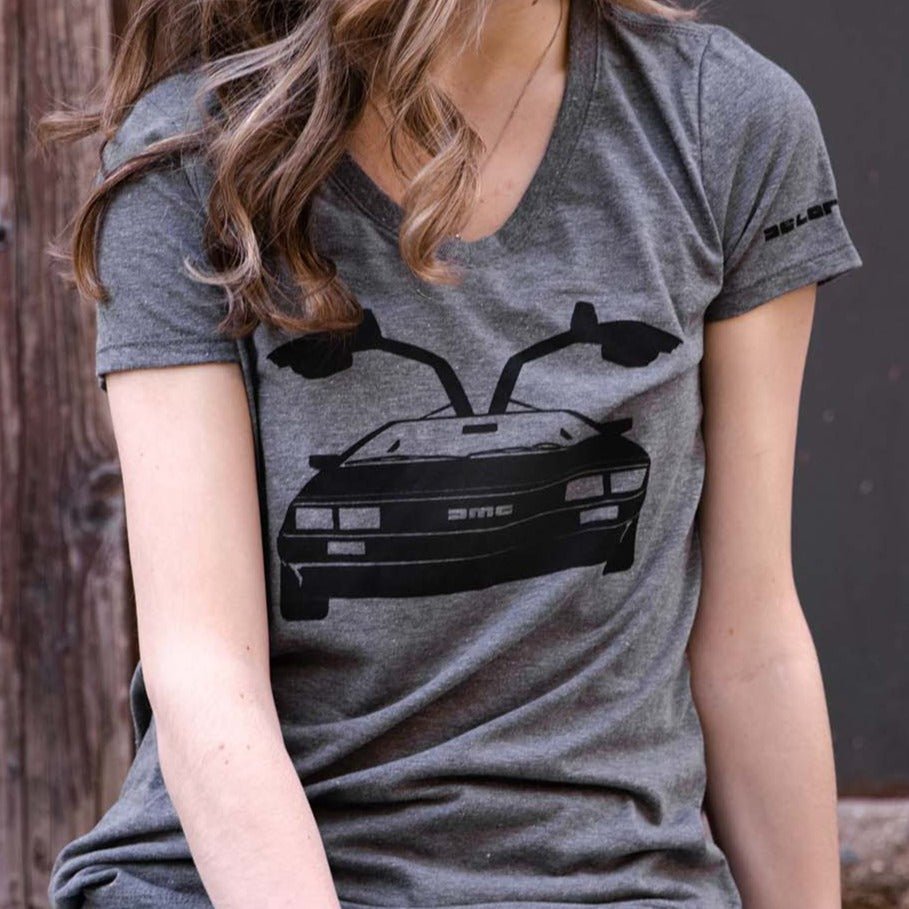 Ladies DeLorean Wings - Triblend Grey - Detroit Shirt CompanyDSC - DeLorean