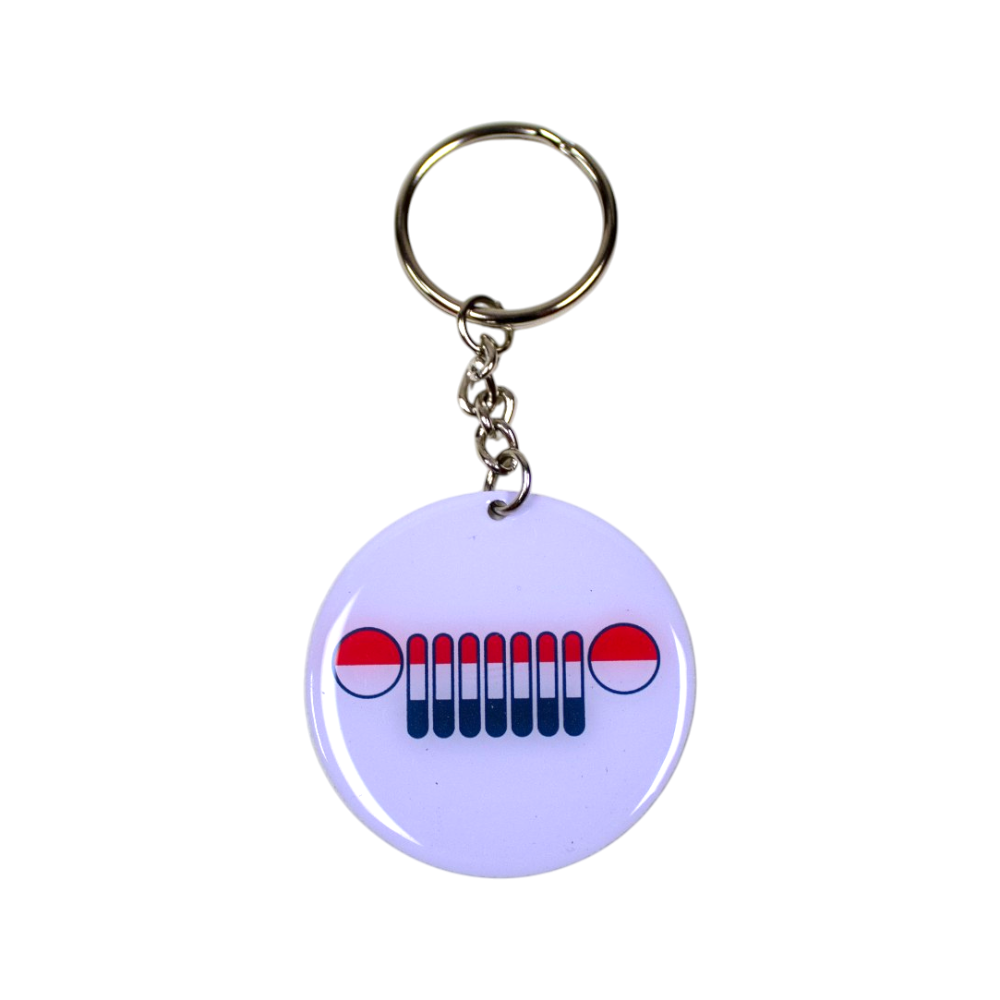 Keychain - Jeep RWB Grille - Round Metal