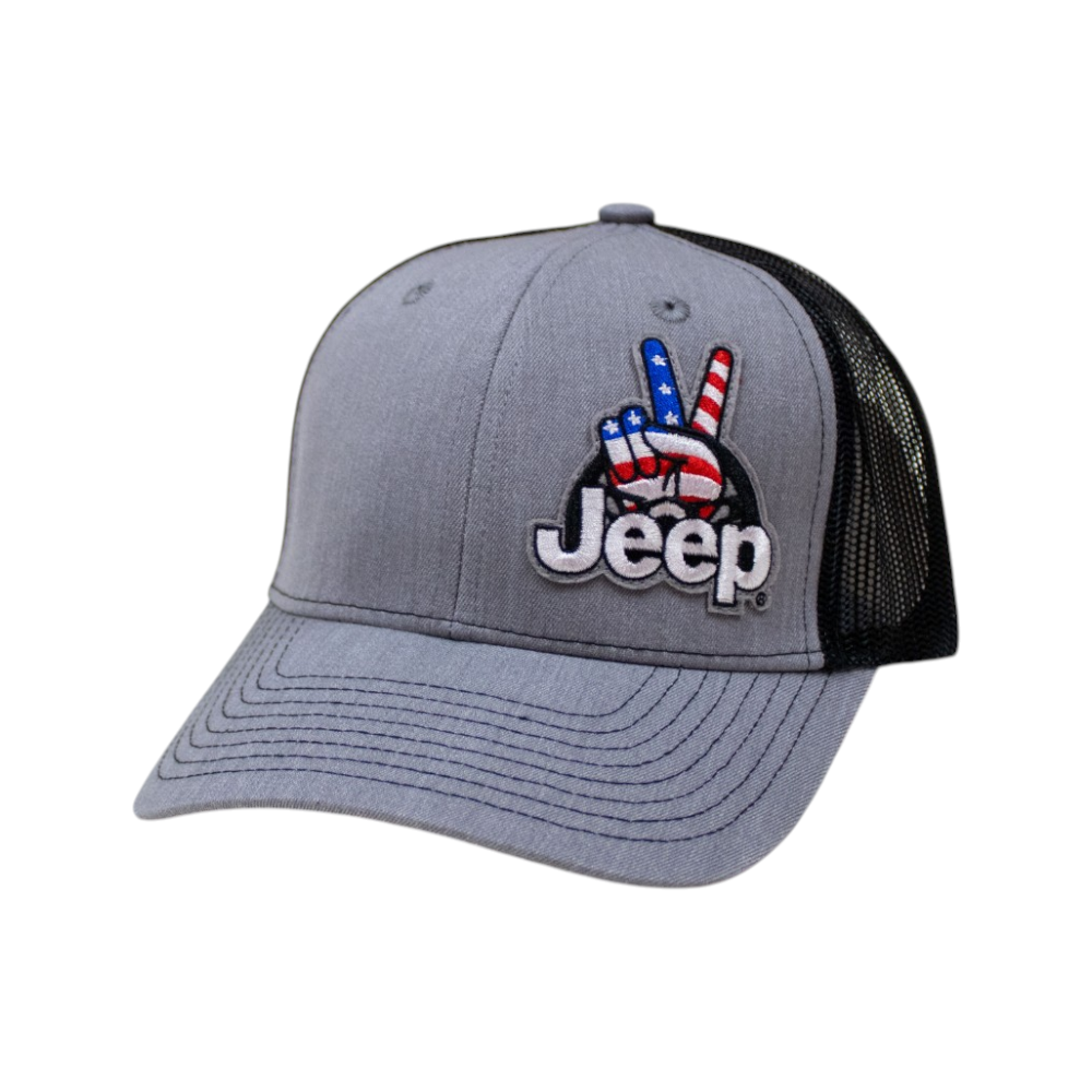 Hat - Jeep Wave USA Patch - Heather Grey/Black