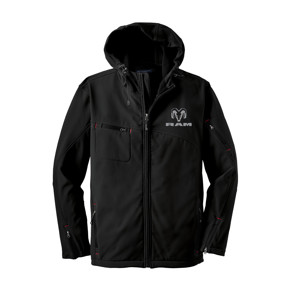Mens RAM Hooded Softshell Jacket - Black