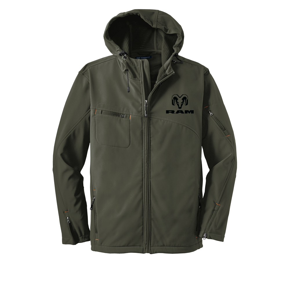Mens RAM Hooded Softshell Jacket - Mineral Green