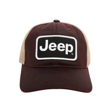 Hat - Jeep Coated Chino Twill Patch - Snazzberry/Khaki - Detroit Shirt CompanyFCA - JeepHats (Apparel)