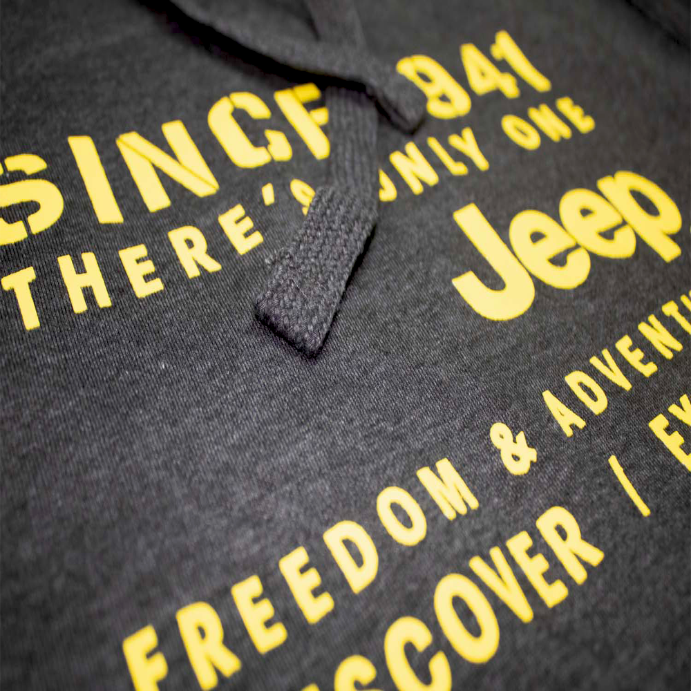 Mens Jeep® Stencil Hoodie - Heather Charcoal