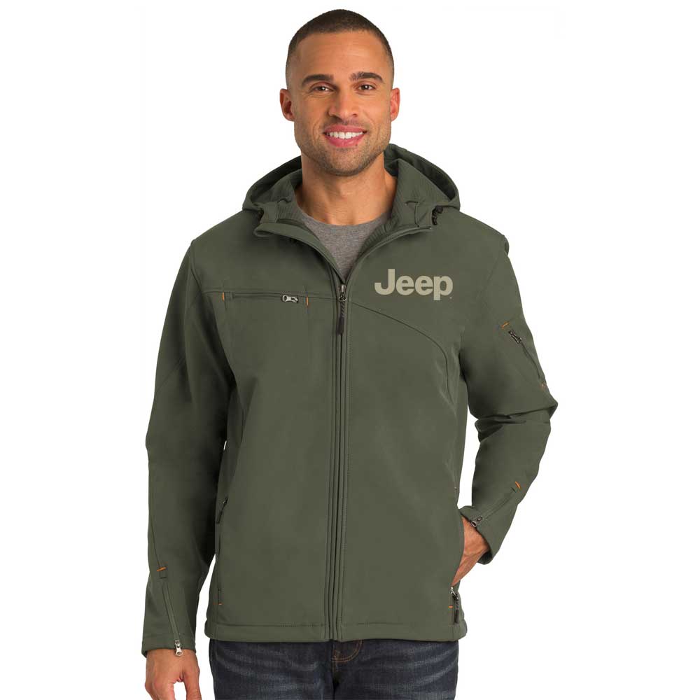 Mens Jeep® Hooded Softshell Jacket - Mineral Green - Detroit Shirt CompanyFCA - JeepJackets (Apparel)