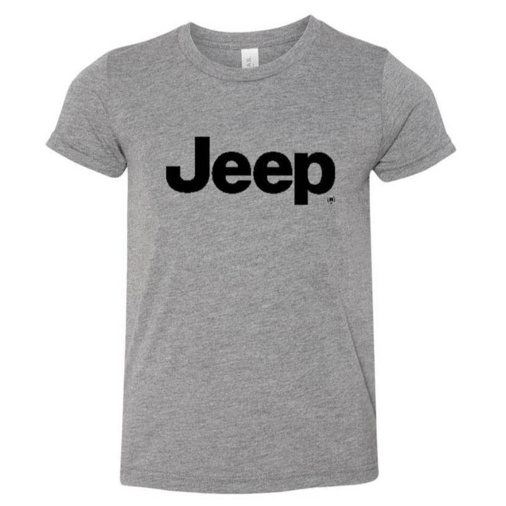 Youth - Jeep Text - Triblend Grey - Detroit Shirt CompanyFCA - JeepKids Apparel