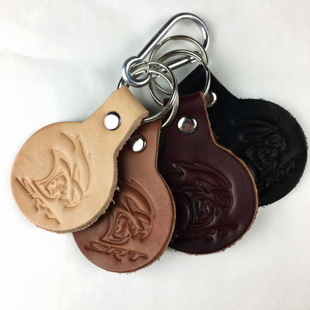 Keychain - Dodge SRT Hellcat round leather - Detroit Shirt CompanyFCA - DodgeKeychain