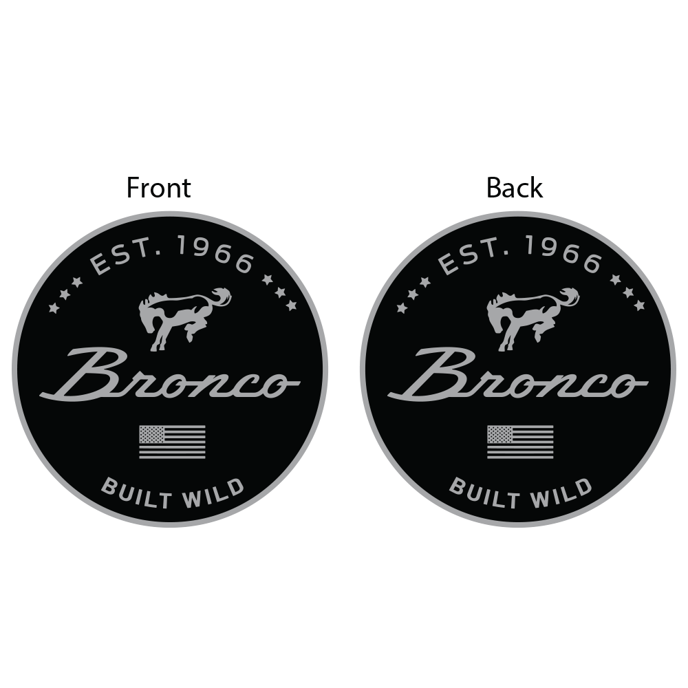 Keychain - Ford Bronco Vintage - Round Metal