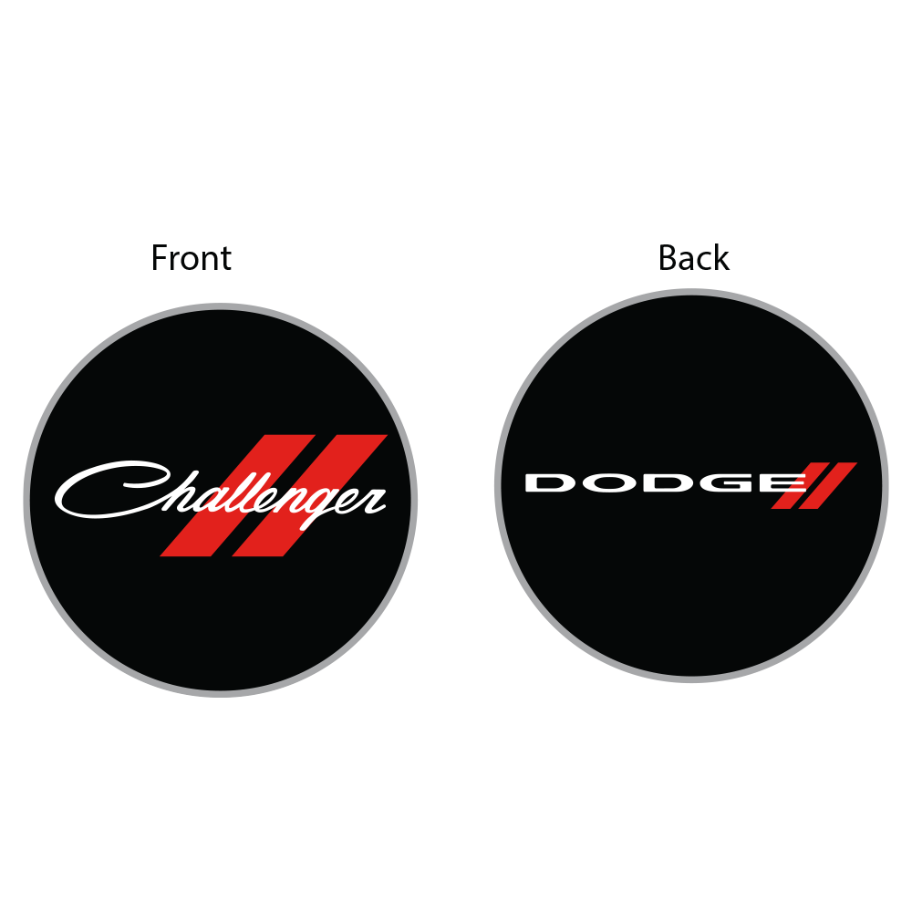 Keychain - Dodge Challenger Script - Round Metal