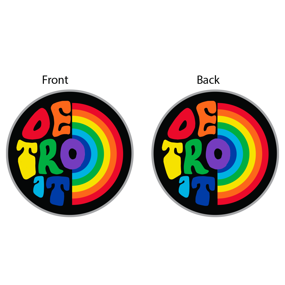 Keychain - Detroit Rainbow - Round Metal
