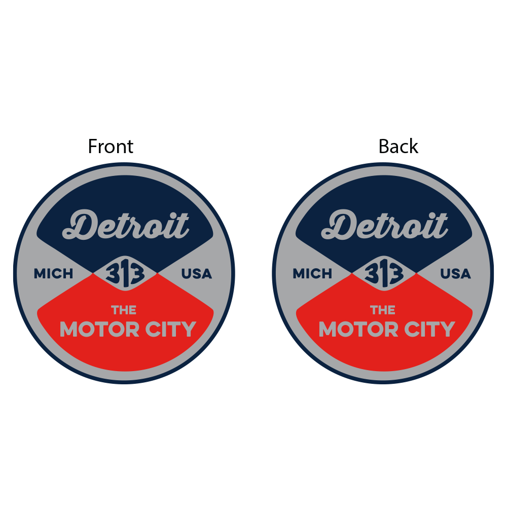 Keychain - Detroit Reel - Round Metal