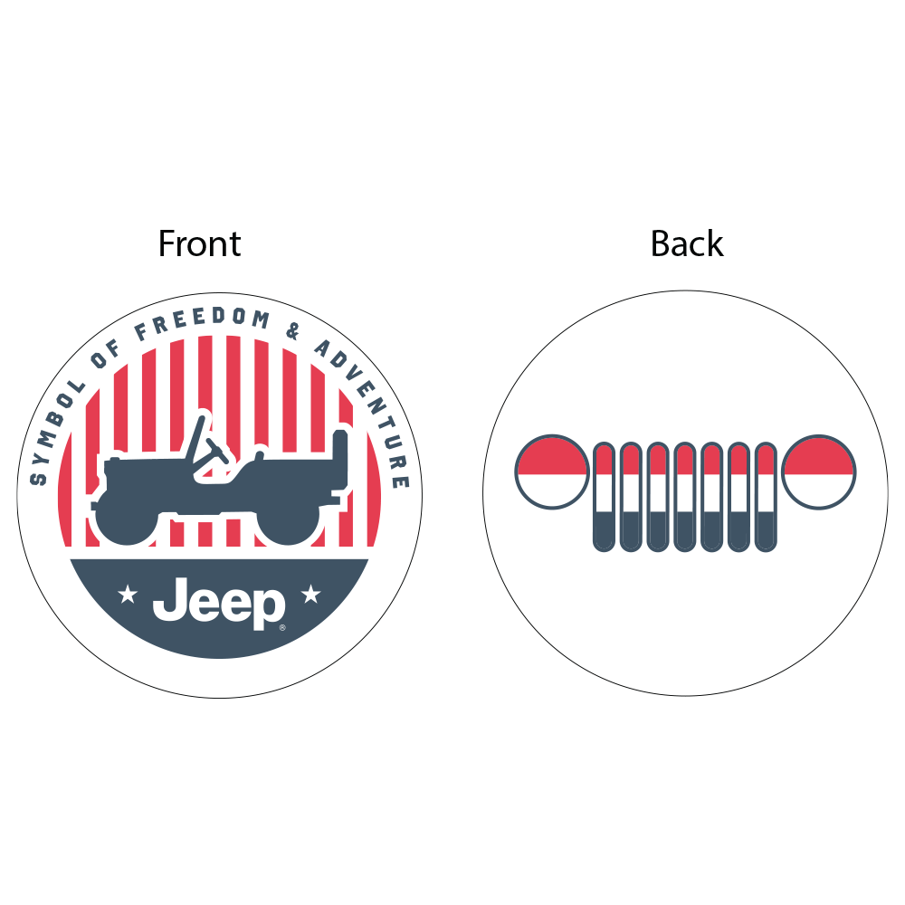 Keychain - Jeep RWB Grille - Round Metal