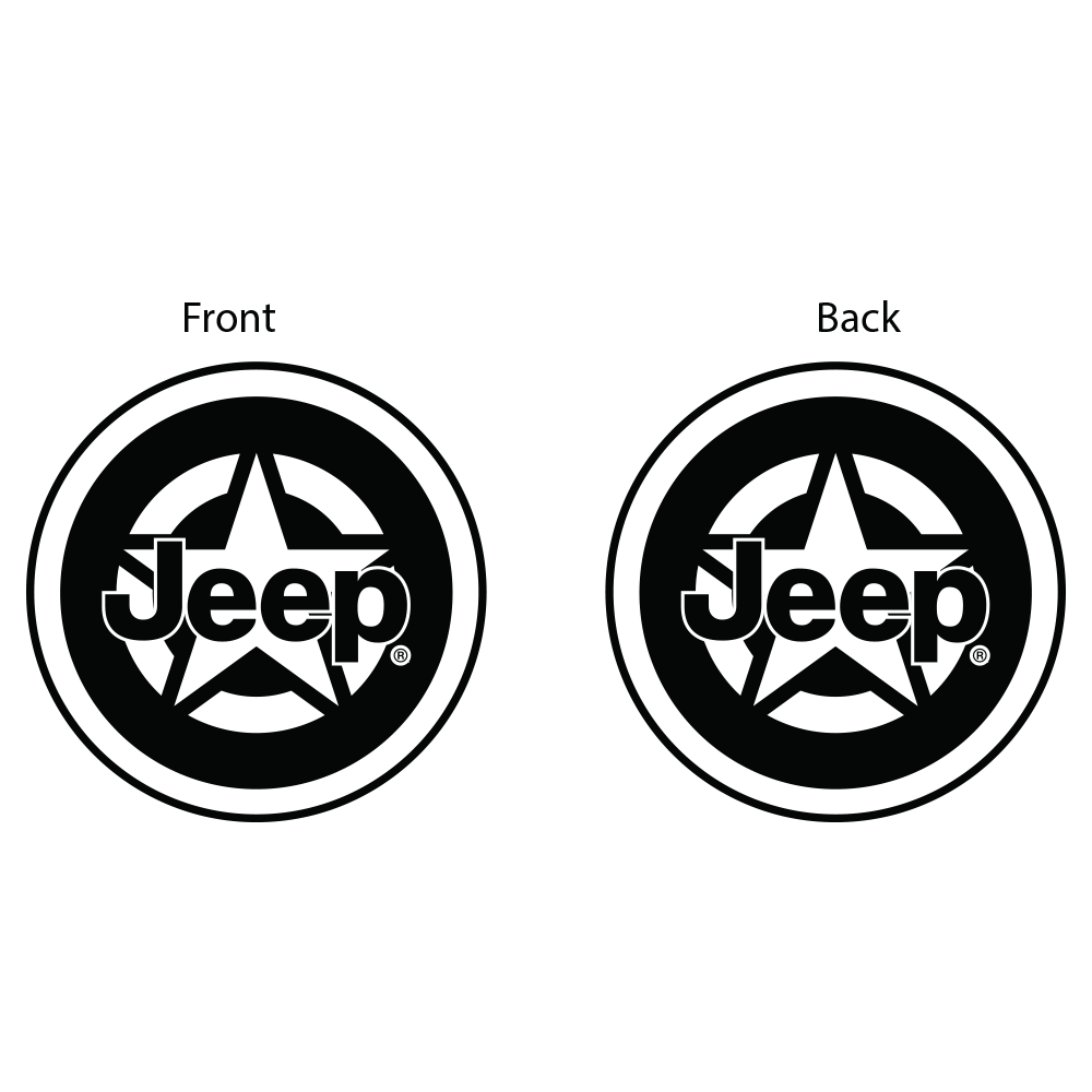 Keychain – Jeep Star Black/White - Round Metal