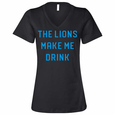 Ladies Relaxed V - neck The Lions Make Me Drink T-shirt - Heather Black - Detroit Shirt CompanyDetroit Shirt CompanyT-Shirts (Apparel)