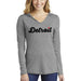 Ladies Detroit Heart Long Sleeve Hooded T-shirt - Heather Grey - Detroit Shirt CompanyDetroit Shirt CompanyT-Shirts (Apparel)