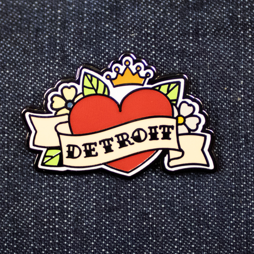Enamel Pin - Detroit Heart Tattoo