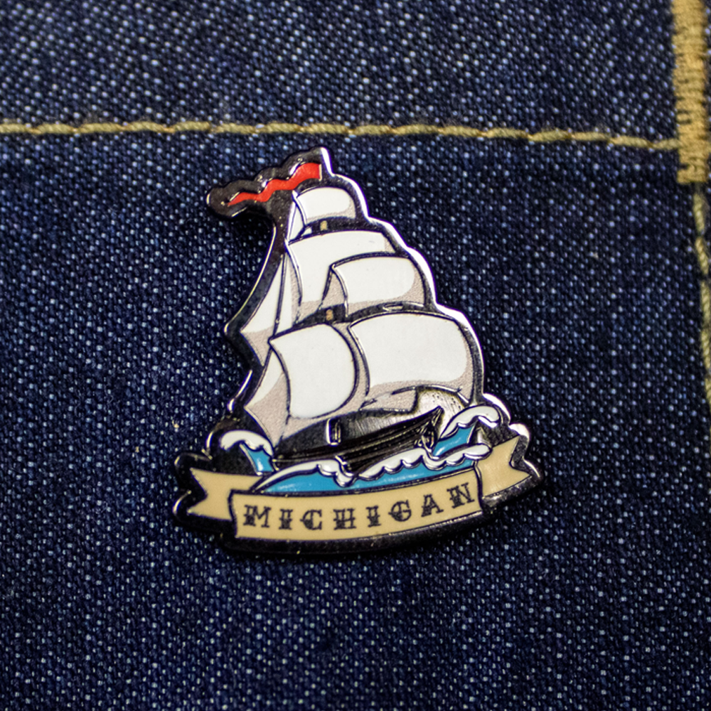Enamel Pin - Michigan Sails