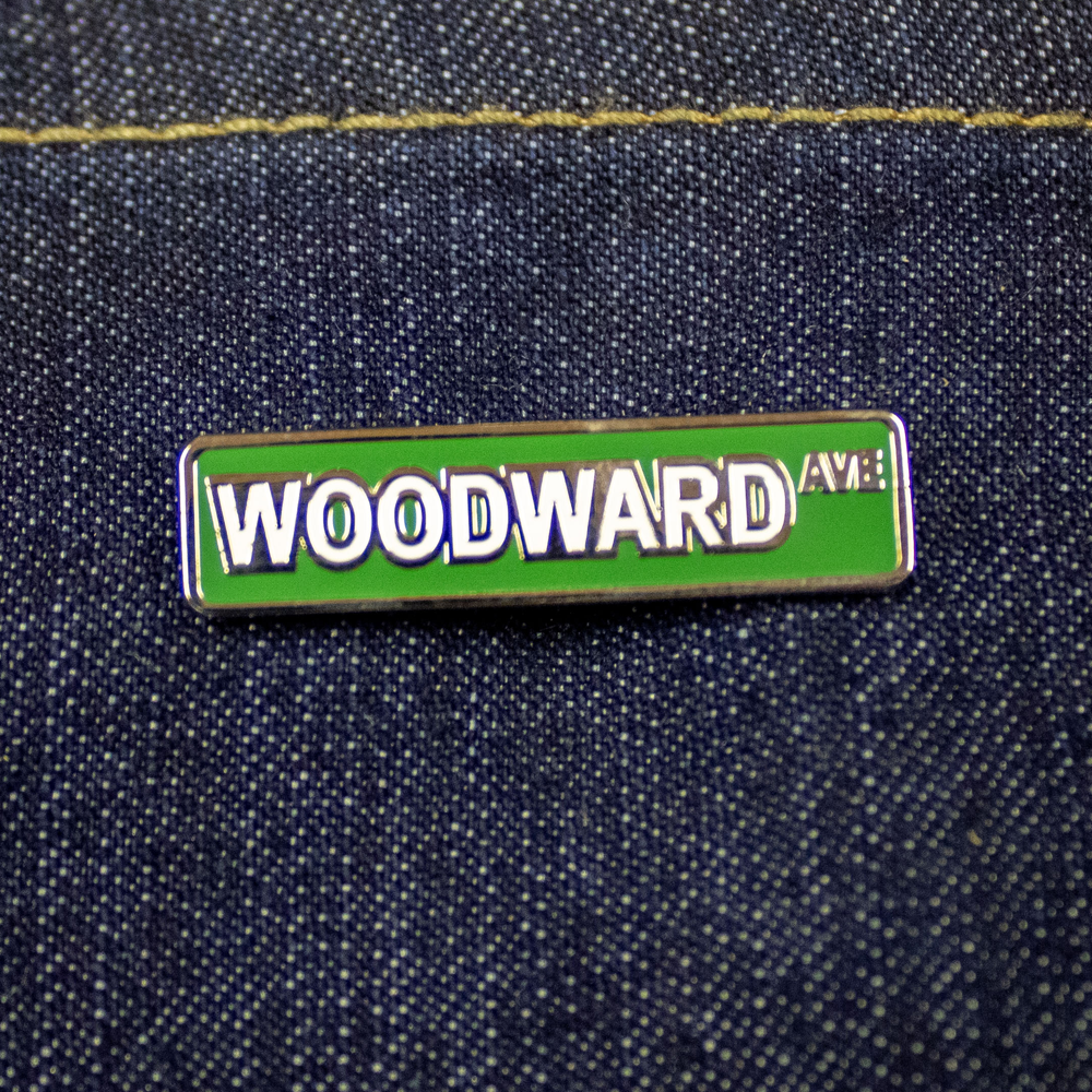 Enamel Pin - Detroit Woodward Avenue Street Sign