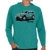 Mens Long Sleeve Hooded T-Shirt - Jeep® Wrangler Line Art