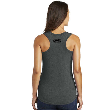 Ladies RAM Stacked Logo Tank Top - Heather Black Triblend - Detroit Shirt CompanyFCA - RAMT-Shirts (Apparel)