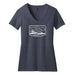 Ladies Relaxed V - neck Detroit Boblo Island T-shirt - Heather Navy - Detroit Shirt CompanyDetroit Shirt CompanyT-Shirts (Apparel)