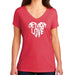 Ladies Relaxed V - neck Detroit Love T-shirt - Triblend Red - Detroit Shirt CompanyDetroit Shirt CompanyT-Shirts (Apparel)