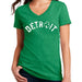 Ladies Detroit Bend St. Patrick's Day V - Neck - Heather Kelly Green - Detroit Shirt CompanyDetroit Shirt CompanyT-Shirts (Apparel)