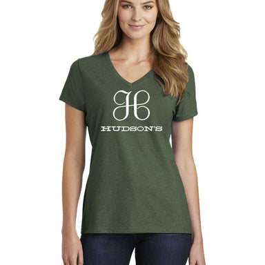 Ladies Relaxed V - neck Detroit Hudson's T-shirt - Heather Forest Green - Detroit Shirt CompanyDetroit Shirt CompanyT-Shirts (Apparel)