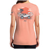 Ladies Jeep® Beachin' Good Time V - neck - Heather Peach - Detroit Shirt CompanyFCA - JeepT-Shirts (Apparel)